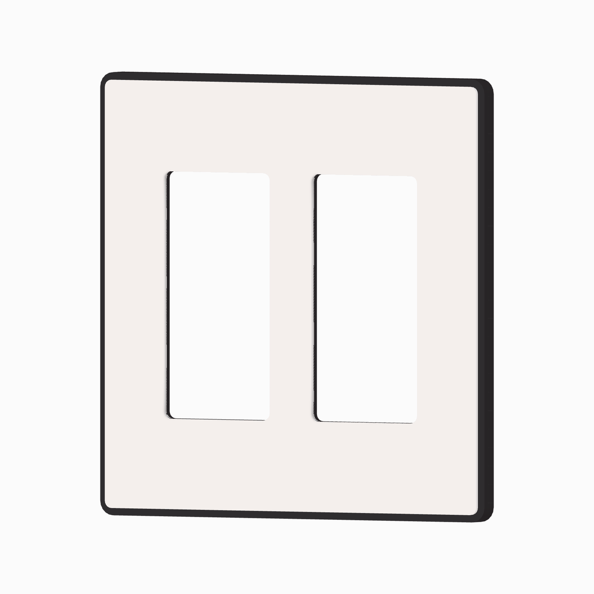 OIKEN Decora plate, 2 gang, Charcoal base with a Cotton cover