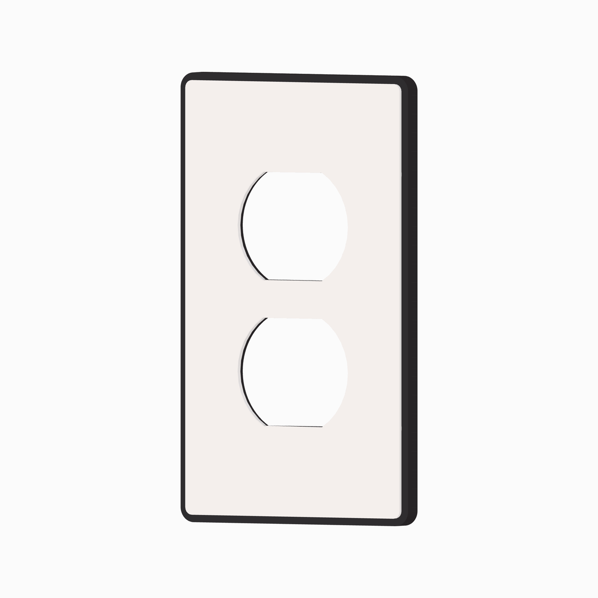 OIKEN duplex outlet plate, 1 gang, Charcoal base with a Cotton cover