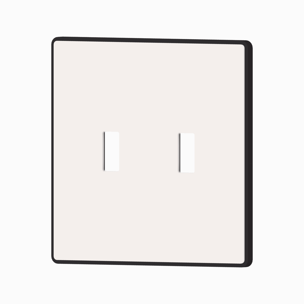 OIKEN toggle switch plate, 2 gang, Charcoal base with a Cotton cover