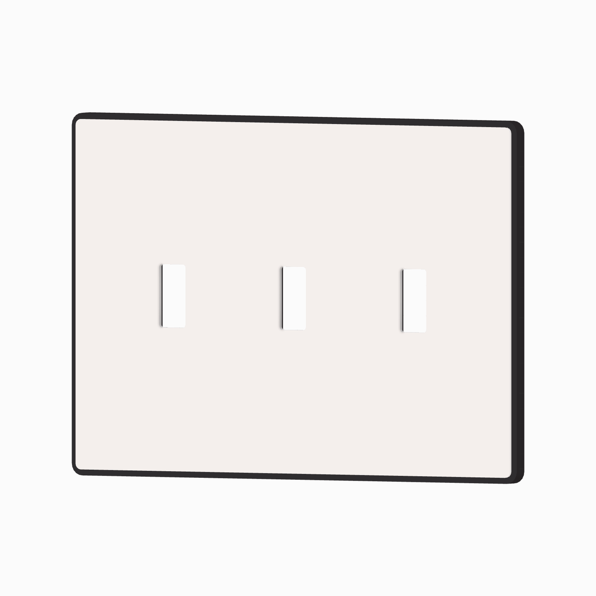 OIKEN toggle switch plate, 3 gang, Charcoal base with a Cotton cover