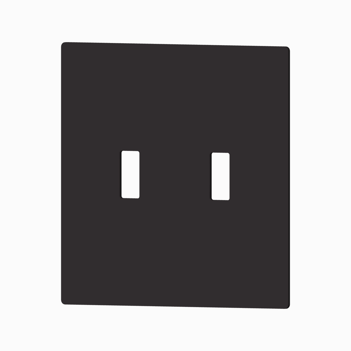 OIKEN toggle switch cover, 2 gang, in Charcoal, sold without a base