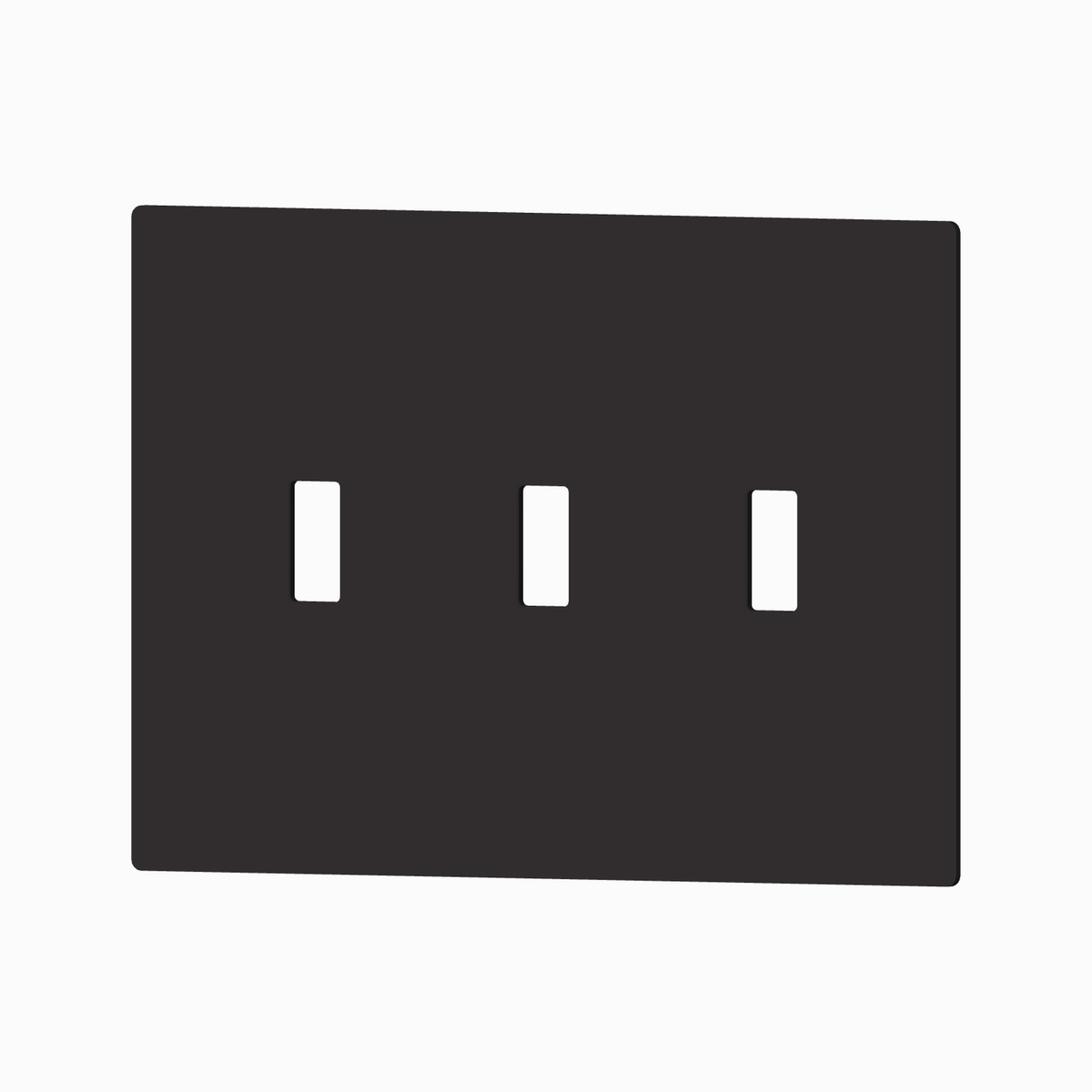 OIKEN toggle switch cover, 3 gang, in Charcoal, sold without a base