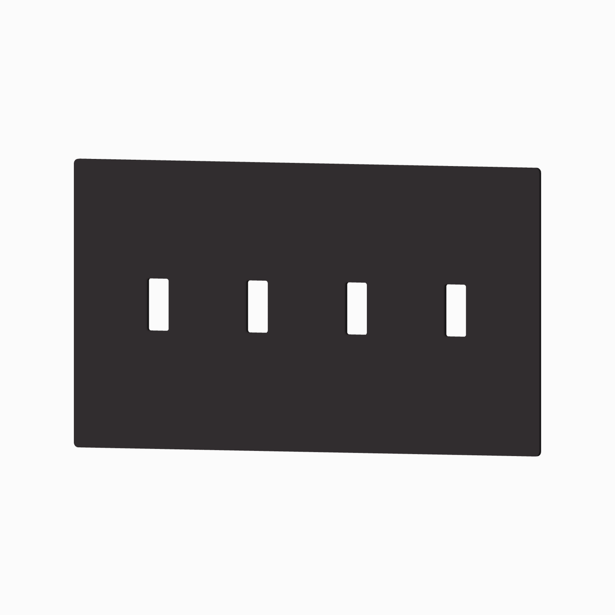 OIKEN toggle switch cover, 4 gang, in Charcoal, sold without a base